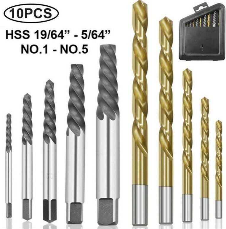 Screw Extractor Set Drill Bit Extractor Set 10Pcs