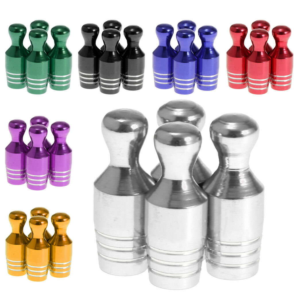 4x Bowling Type Style Universal Motor Car Wheel Tire Air Valve Stems   Dust