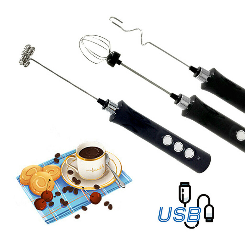 3-in-1 Electric Milk Frother Cafe USB Milk Foam Maker Latte Foamer Blender