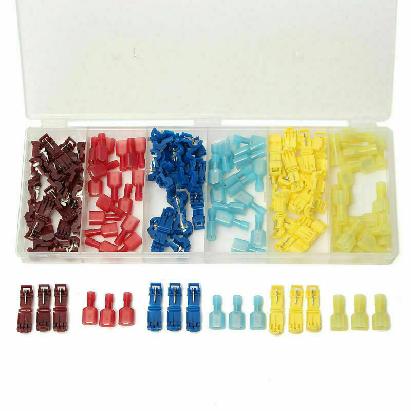 120pcs Quick Splice Wire Connector Terminals & Male Spade Connectors Kit Set