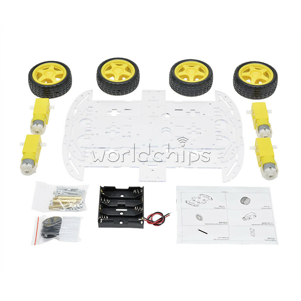 4WD Robot Smart Car Chassis Kits car with Speed Encoder for Arduino M26 Top