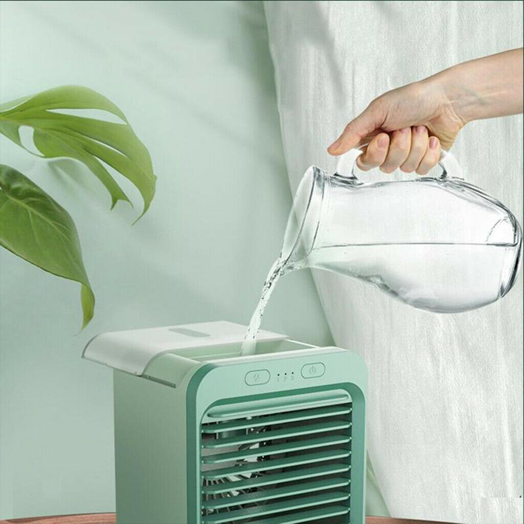 Portable Air Cooler Small Air Conditioner Desktop Bedroom USB Purifier Green