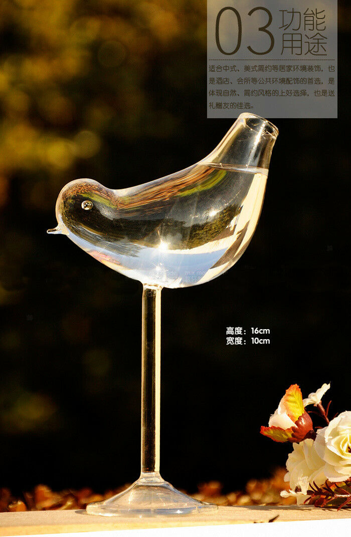 Bird Shaped Tabletop, Flower Plants Glass Hydroponic Bottle Vase, Home Garden