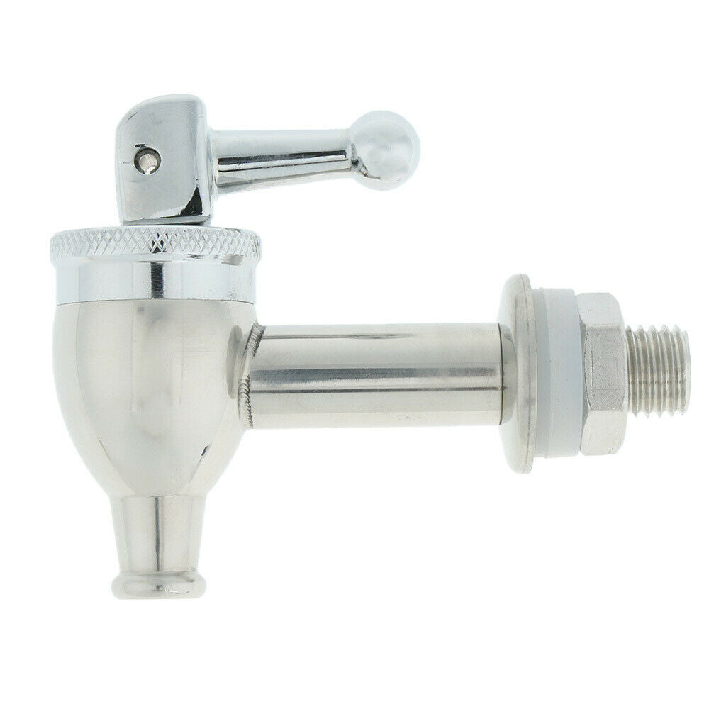 1/4'' Draft Beer Faucet Bar Flow Control Tap Chrome Plated Stainless Steel