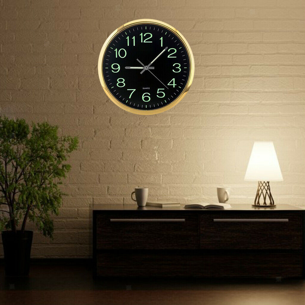 Large Luminous Wall Clock with Night Light Quartz Indoor Home Office Decor