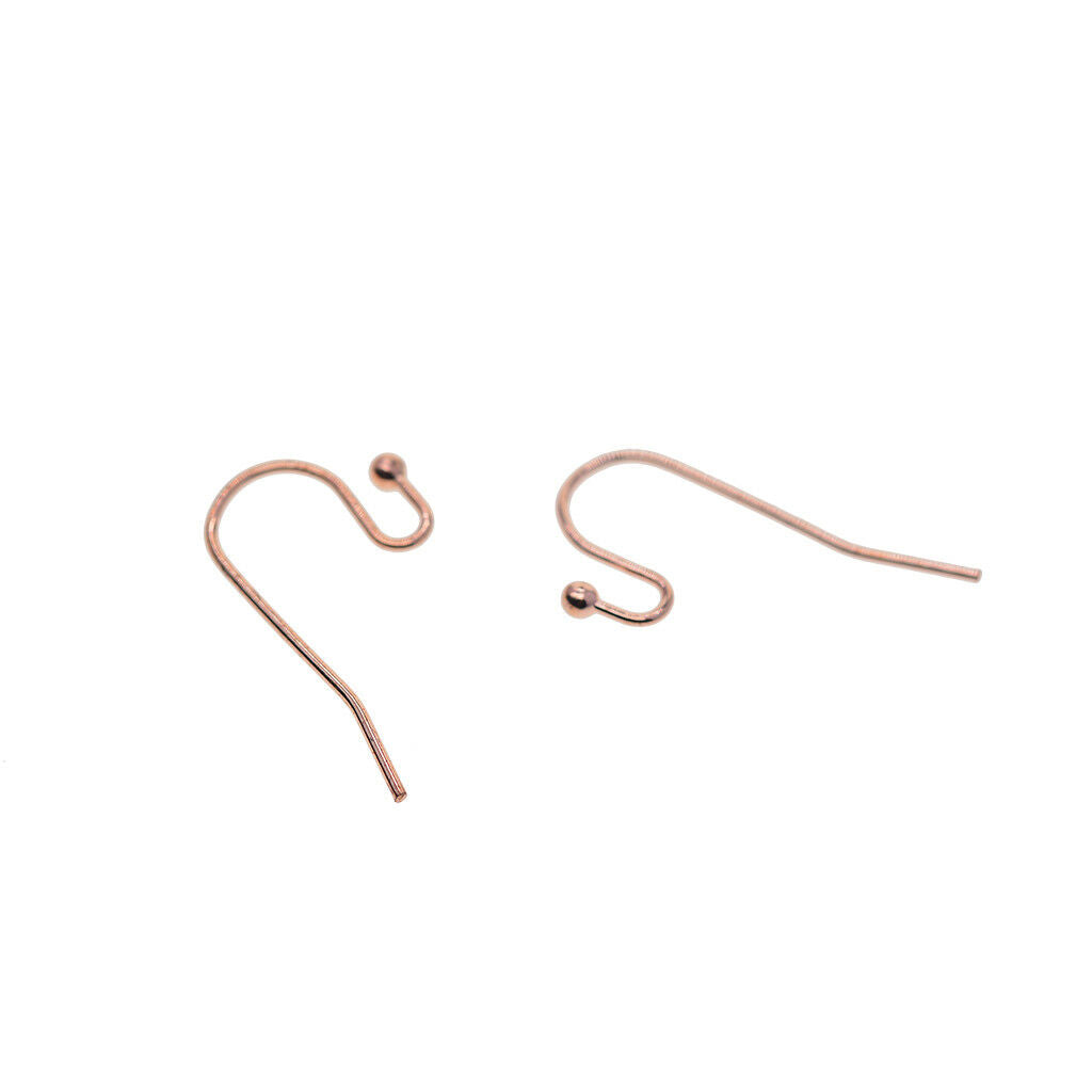 100pc Dot Ball French Hook Rosegold Copper Plated Earring Ear Wires Findings