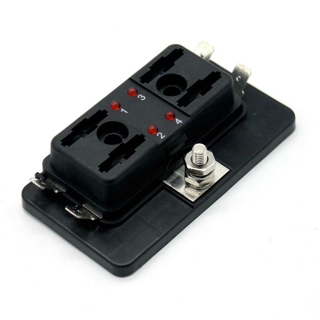 Car Boat Trailer Vehicle 4 Way Circuit ATC/ATO  Fuse Box Block Holder