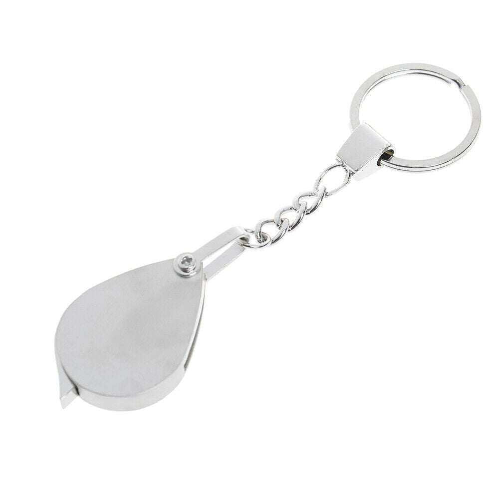 Loupe Folding Pocket 10X Magnifier Loupe Magnifying Glass Lens With Keychain TL