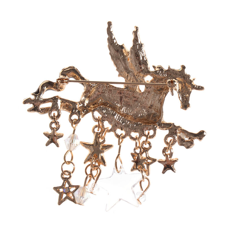 Pegasus Star Charm Breastpin Brooch Pin Tassel Alloy Party Women Jewellery Gift