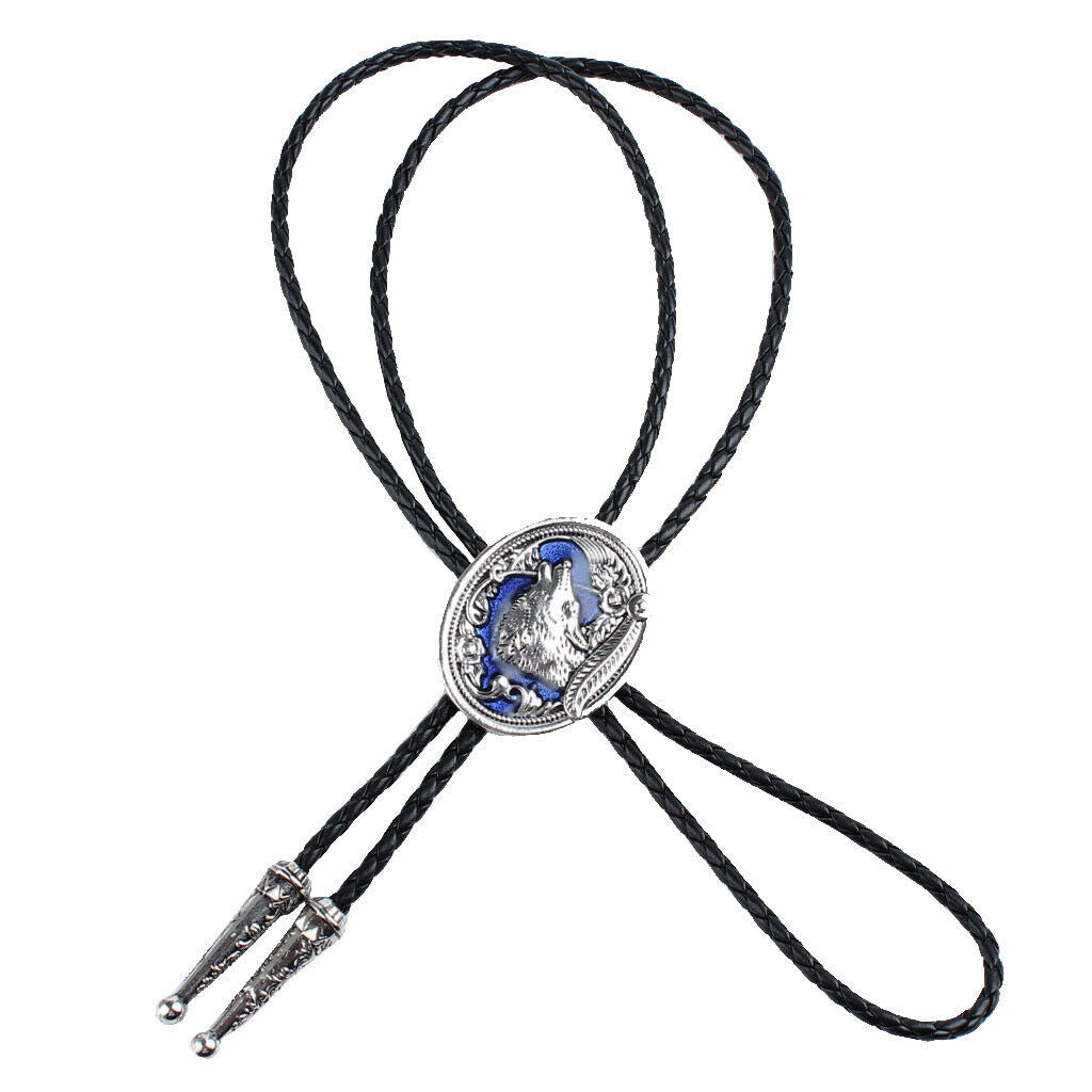 Unisex cowboy style necklace tie leather pendant fashion adjustable