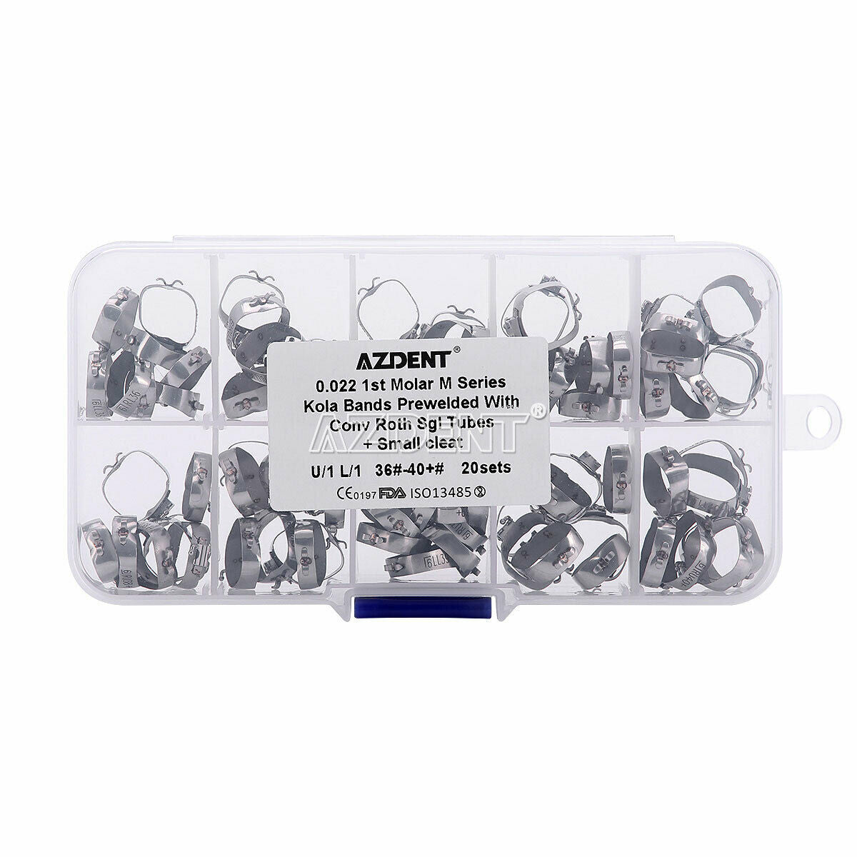 20set Dental Orthodontic 1st Molar M Bands &Buccal Tube Conv Roth.022 36#-40+#