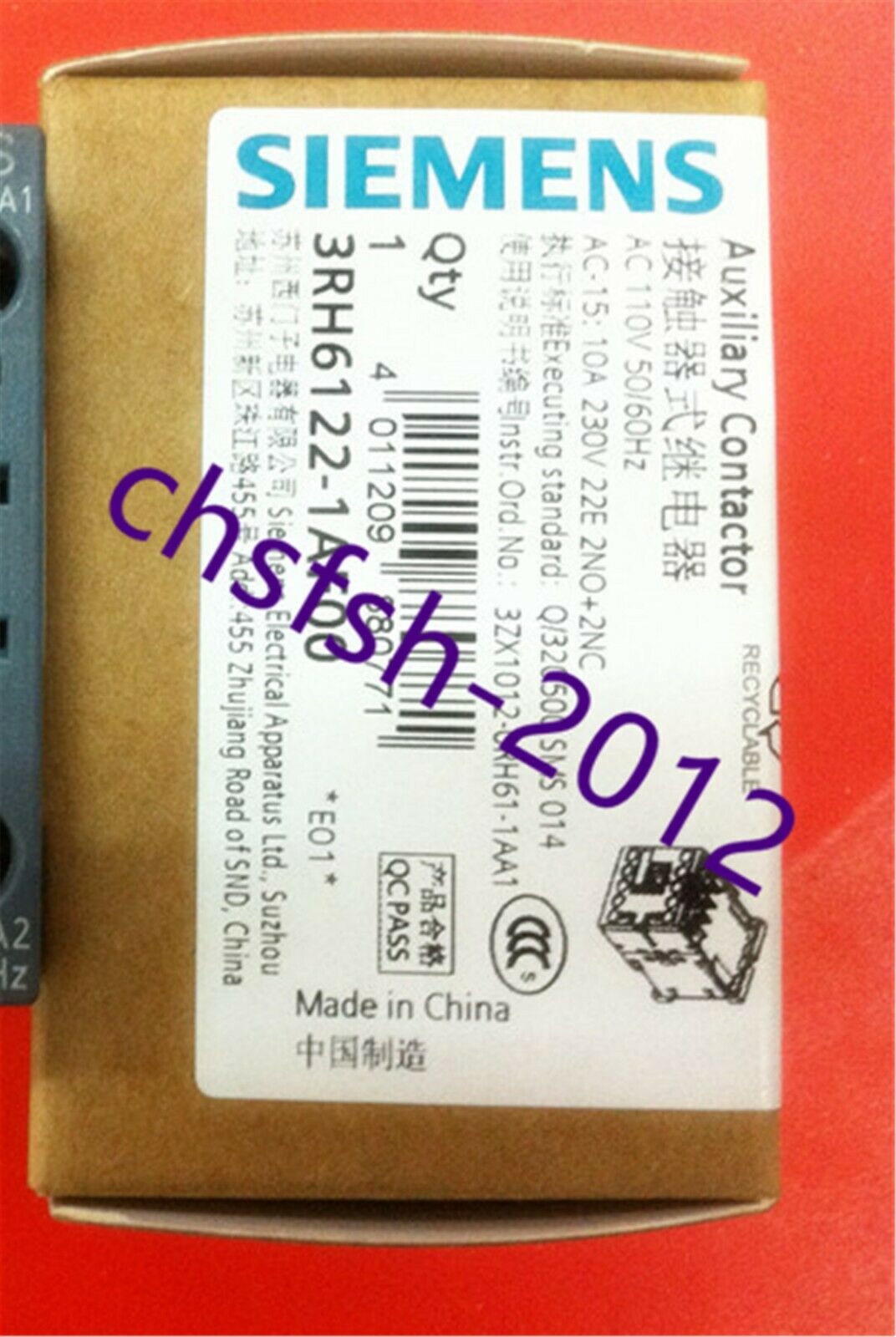 1 pcs  New IN Box Siemens 3RH6122-1AF00 Contactor