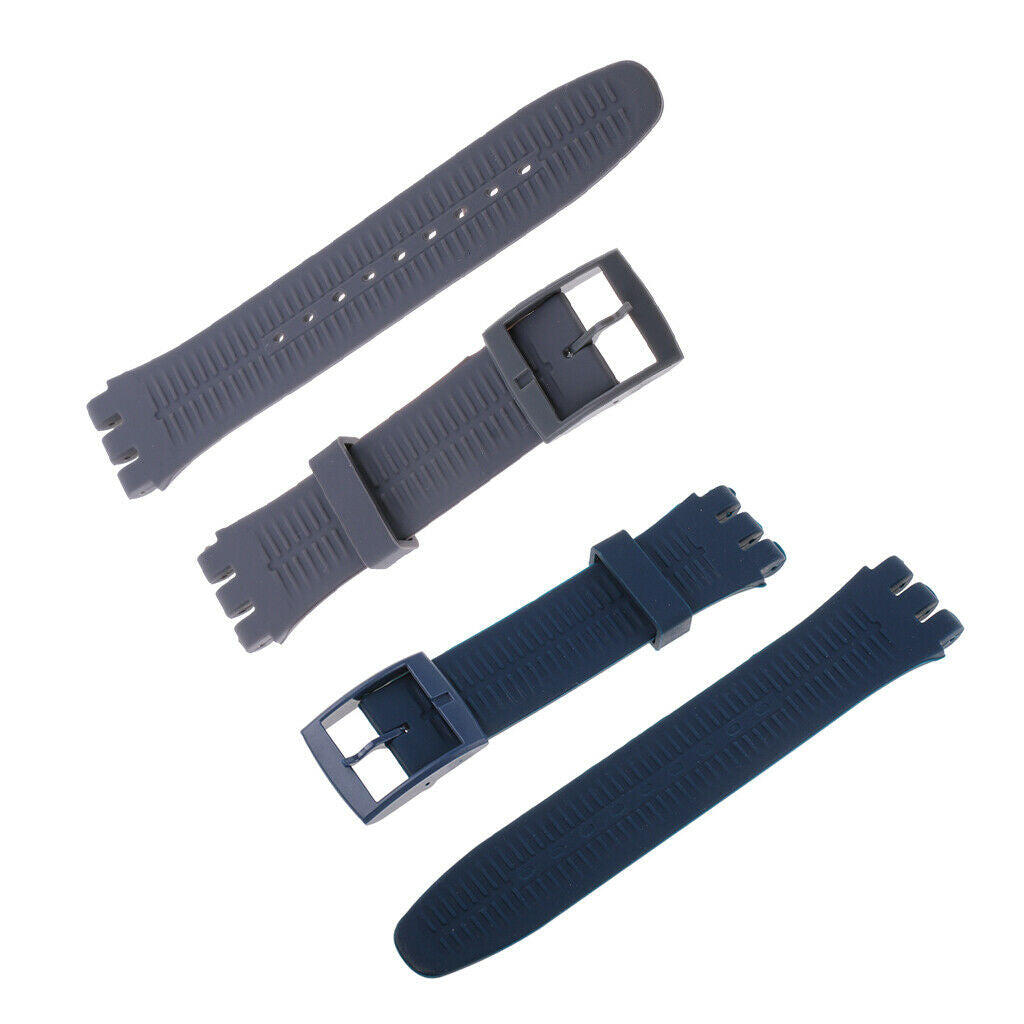 2 Sets Silicone Watch Bands Quick Release Soft Replacement Straps 19mm