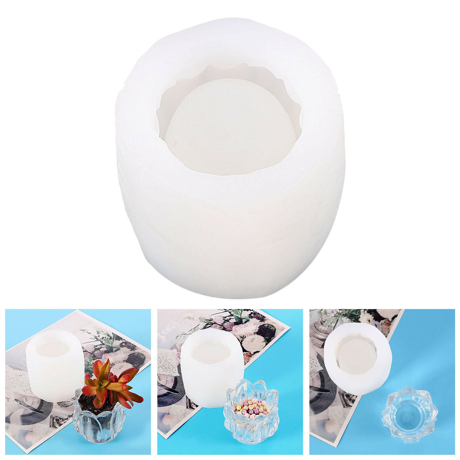 Flower Pot Mold Epoxy Casting Planter Concrete Mould Craft Home Decor Tool