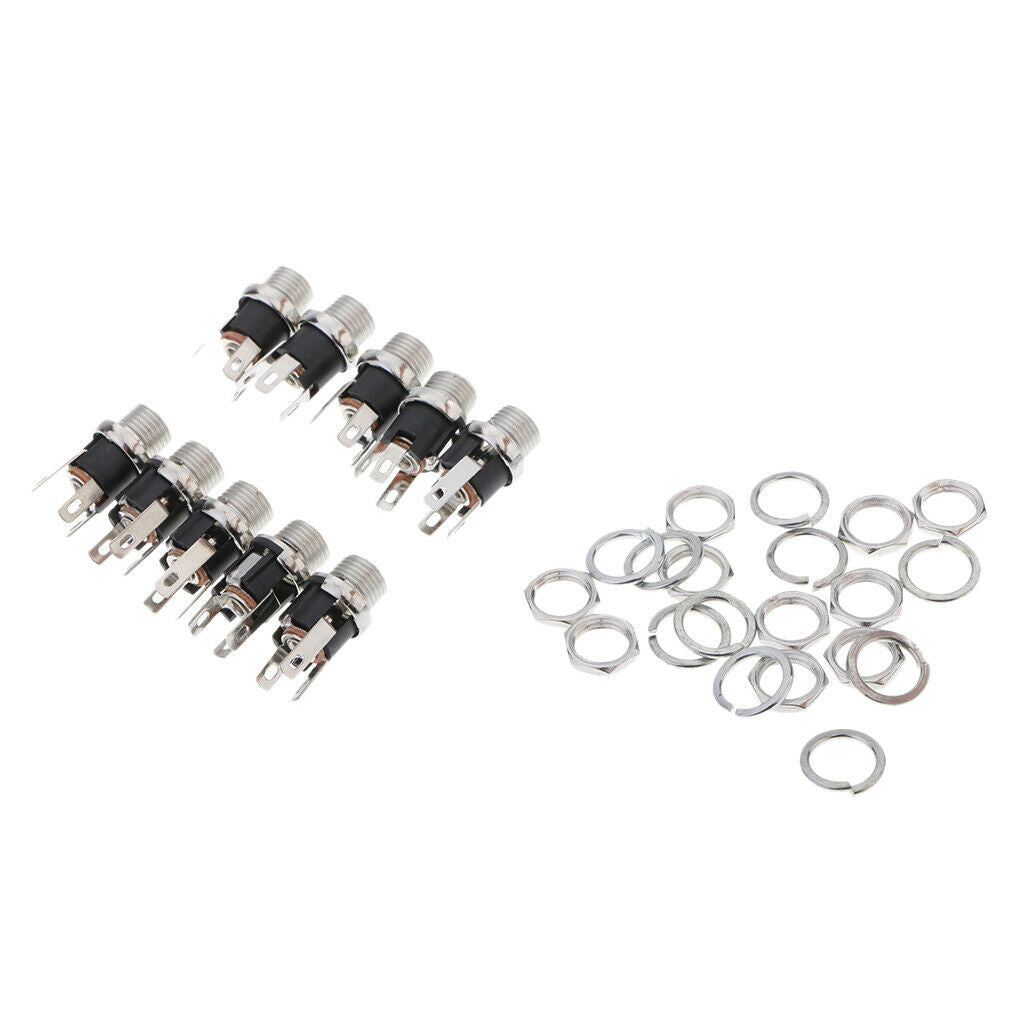 DC Panel Socket 3 Pin metal soldering lugs Connectors Pack of 10