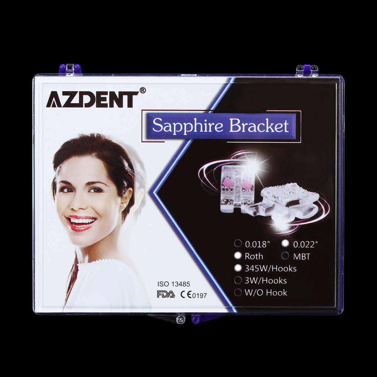 Dental Monocrystalline Sapphire Ceramic Bracket Braces Mini Roth.022 3-4-5 Hooks