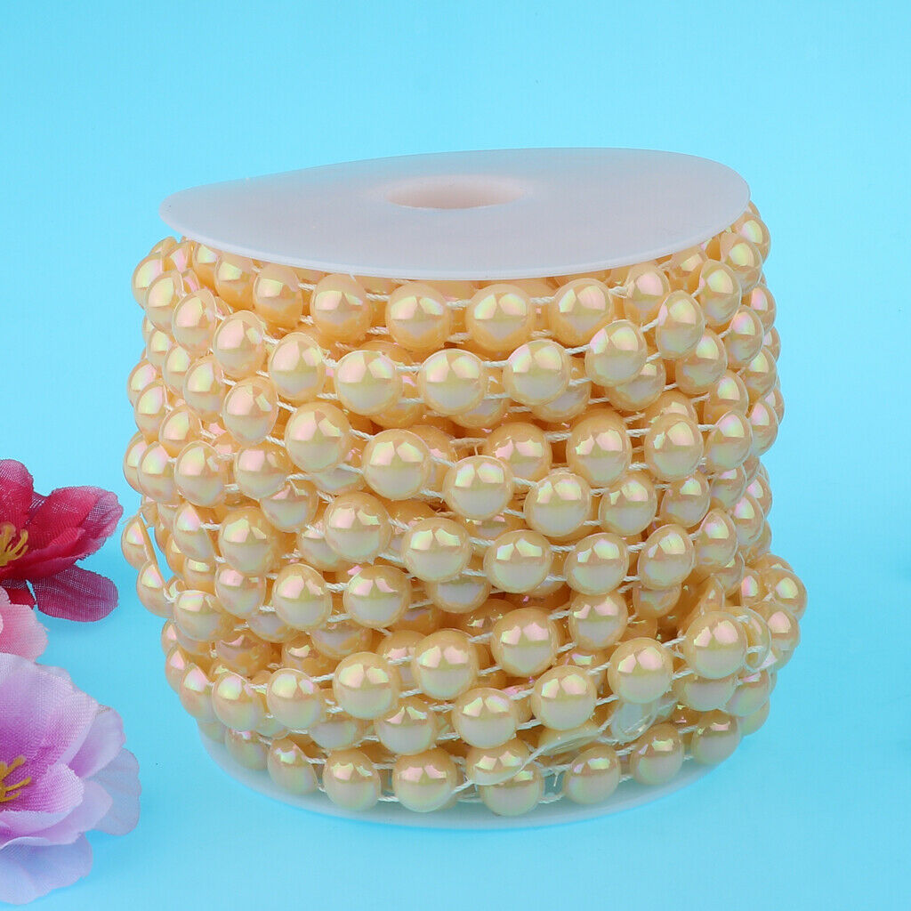 10mm DIY Half Round Bead Garland String Beads Craft Wedding Decor Yellow