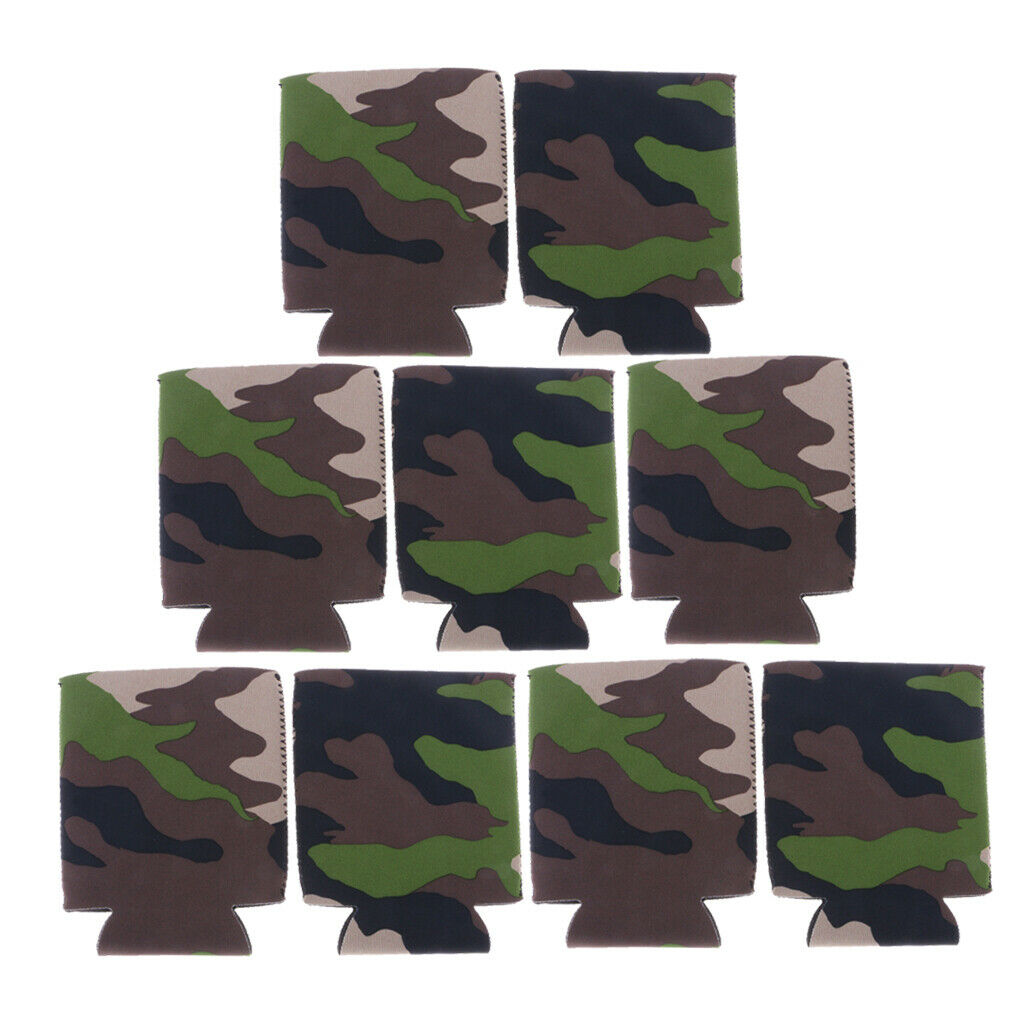 10pcs Camouflage Bottle Can Soda Drink Cooler Beverage Holder Wedding Favor