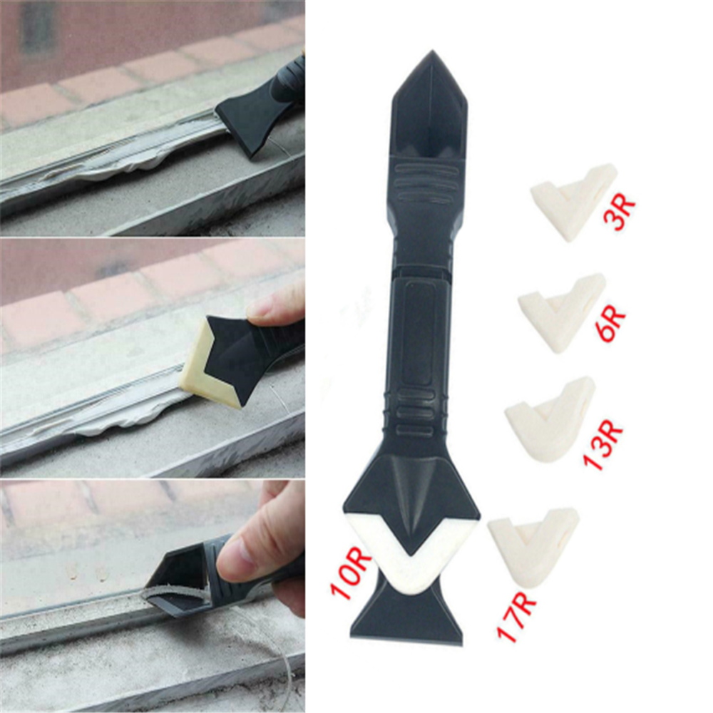 3 In1 Silicone Remover Caulk Finisher Sealant Smooth Scraper Grout Kits Tools US