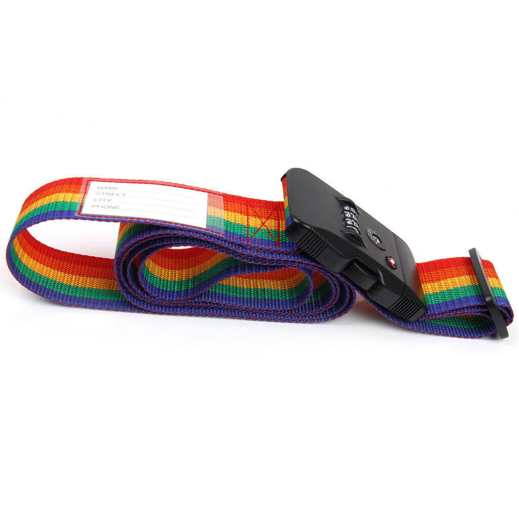 3-Dial Rainbow Colored TSA Combination Lock Key Luggage Suitcase Secure Safe