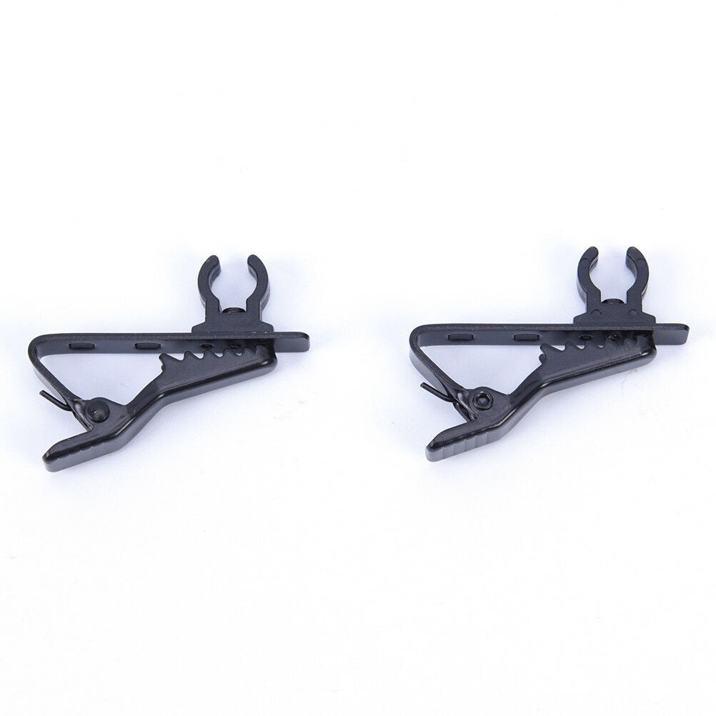 2PCS Microphone Lapel Tie Clip for Lapel Lavalier Mic Black BDAU