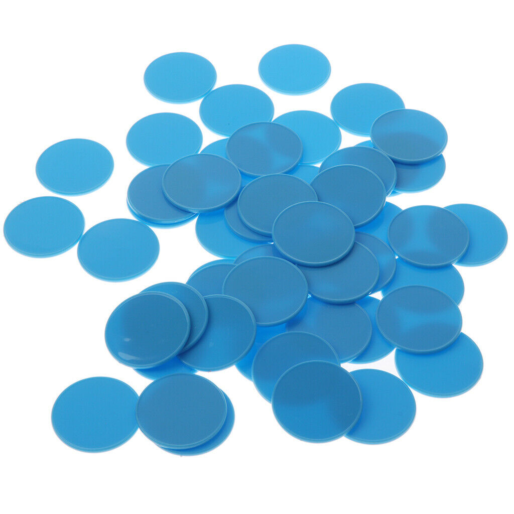 50pcs Plastic Counters Chips for Mathematics Numeracy Teaching Blue