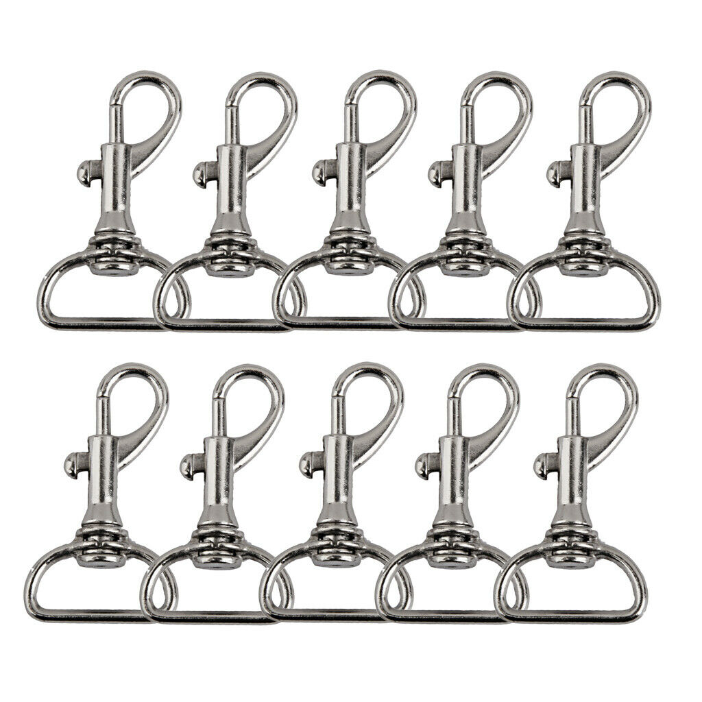 10pcs Heavy Duty D Ring Snap Hooks Trigger Lobster Clasps Clips Dog Lead