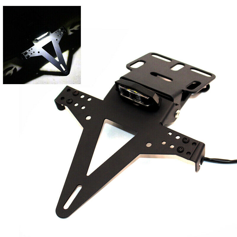 Motorcycle Fender License Plate Frame Cover Bracket Eliminator w/ LED Taillight