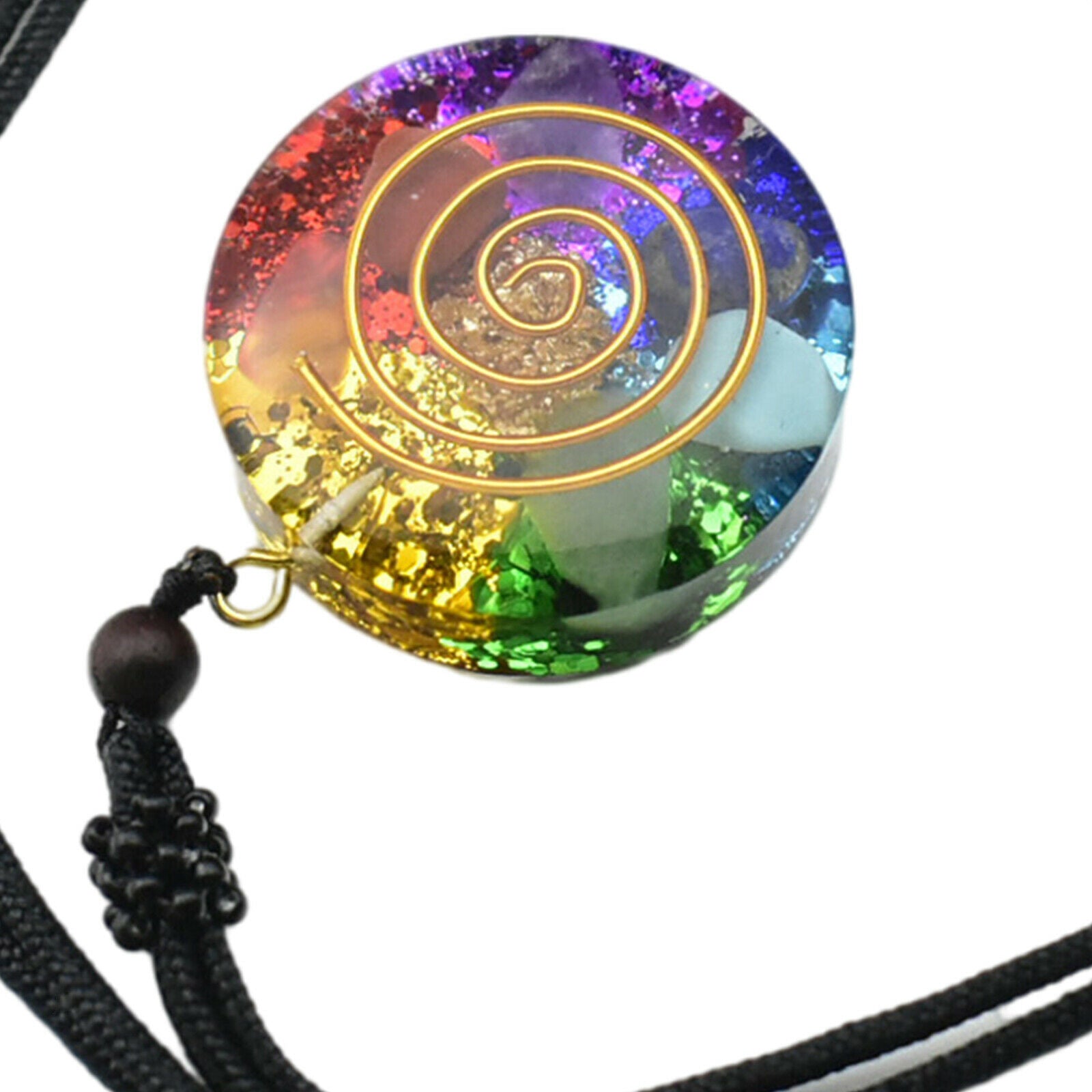 Colorful Crystal 3.5cm Orgone Pendant 7 Stones for Spiritual Consolation