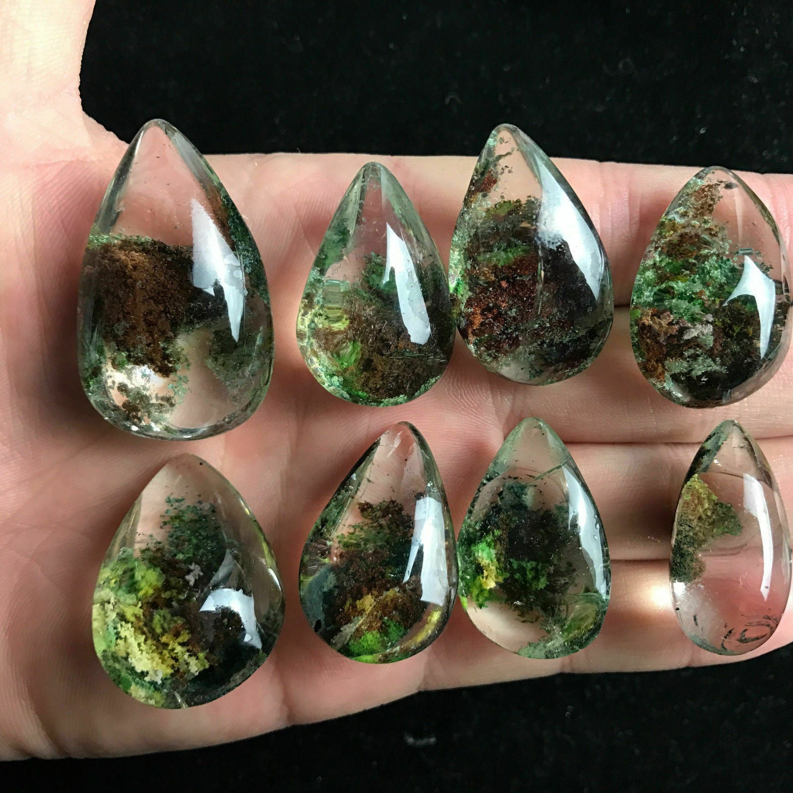 Natural Ghost lifelike Quartz Crystal Gems Specimen Healing Pendant Decoration