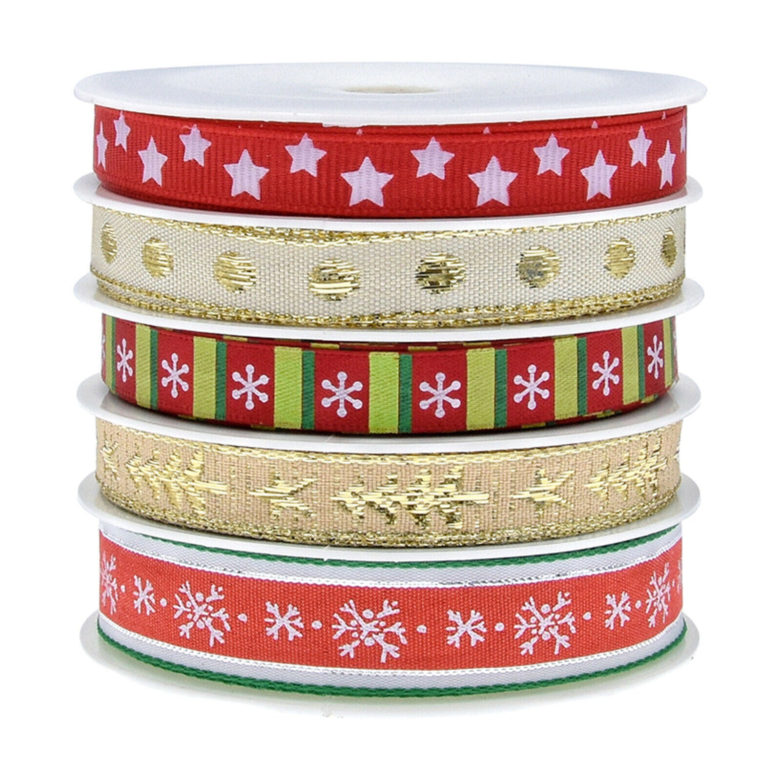 5.5Yards Christmas Ribbon Wired for DIY Floral Sewing Gift Wrapping Season