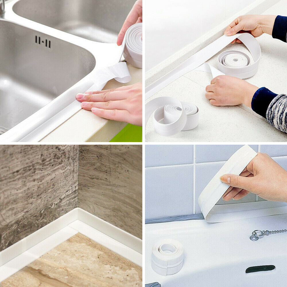 10.5ft Bath Wall Sealing Strip Self-Adhesive Kitchen Caulk Repair Tape Bathroom