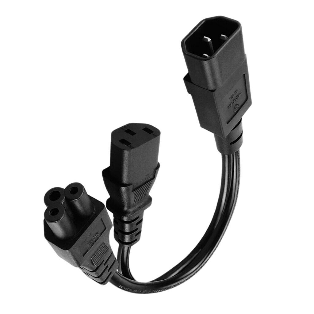 Lovoski IEC320-C14 TO C13+C5 Y-shaped Splitter AC Power Cable 3-Prong 350mm