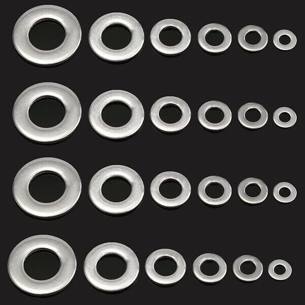 105pcs 304 Flat Stainless Steel Washers M3 M4 M5 M6 M8 M10 for Screws Repair KY2