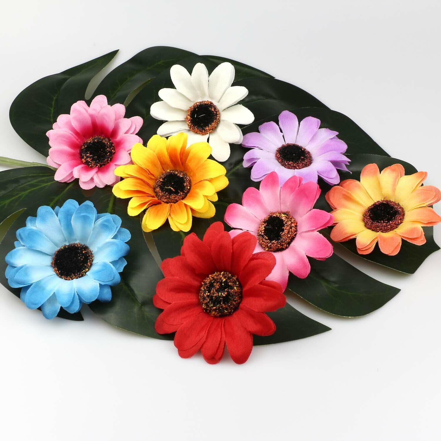 20P Yellow 3" Artificial Silk Gerbera Flower Daisy Sunflower Heads Wedding Decor
