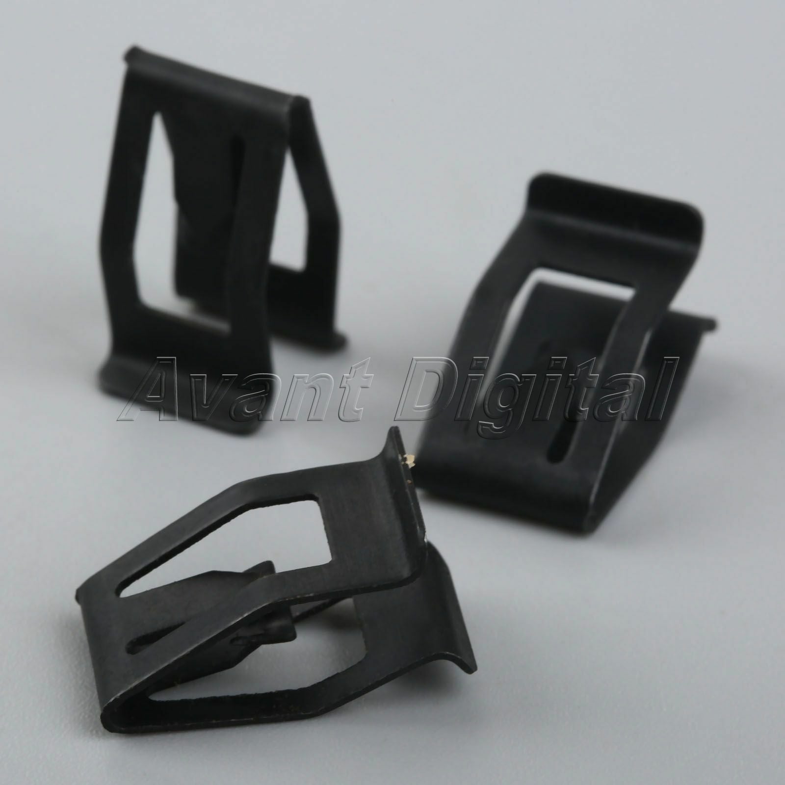Universal Auto Car Front Console Dash Dashboard Trim Metal Retainer Black 10Pcs