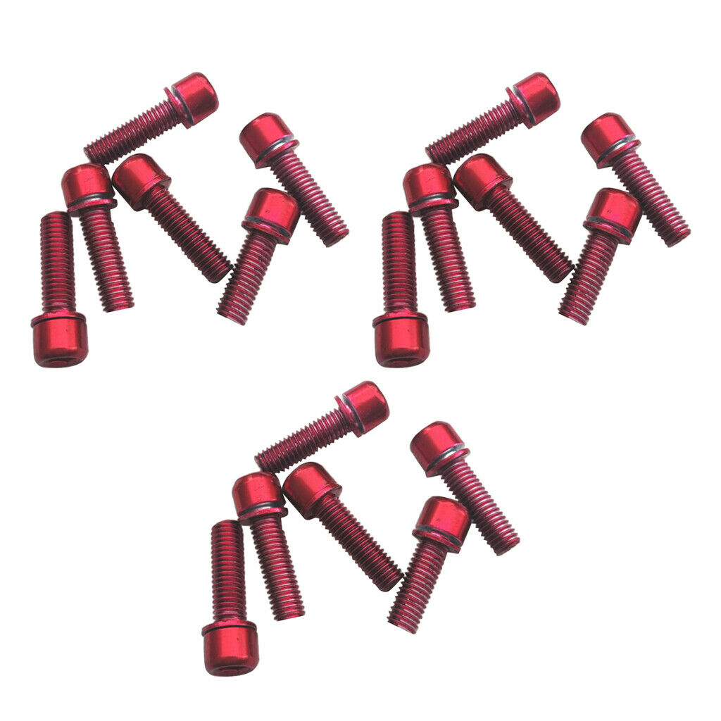 18Pcs Mountain Road Bike Hex Socket Screws M5x18 Bolt for Handlebar Stem Red