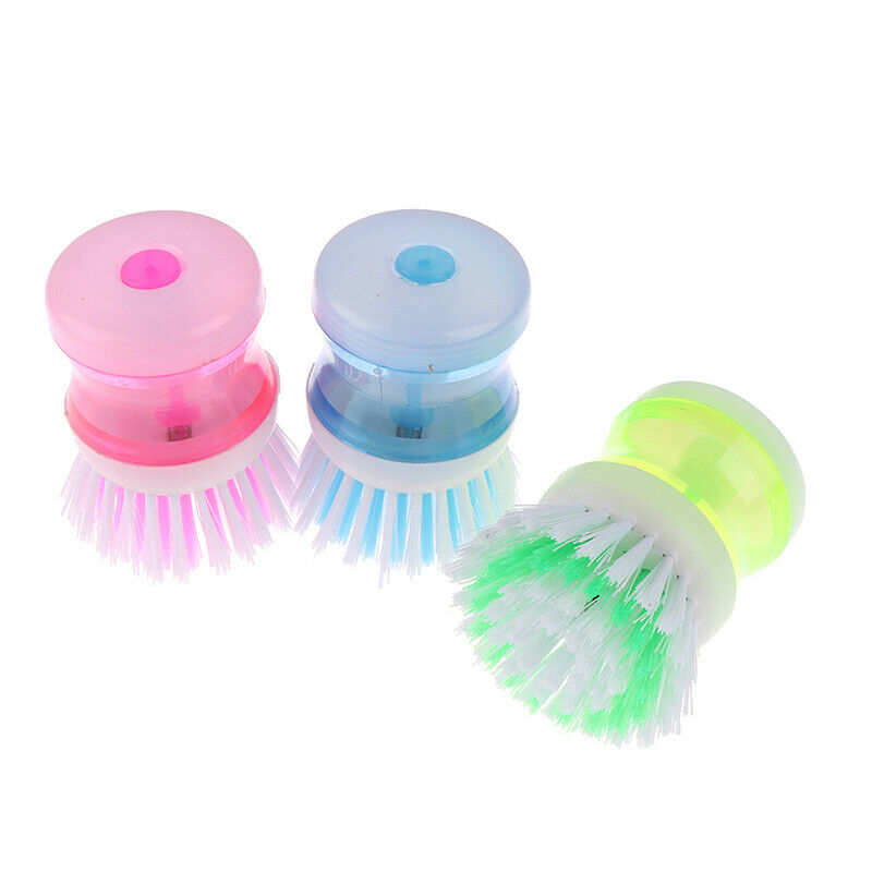 Kitchen Washing Utensils Pot Dish Brush With Washing Up Liquid Soap DispensDD