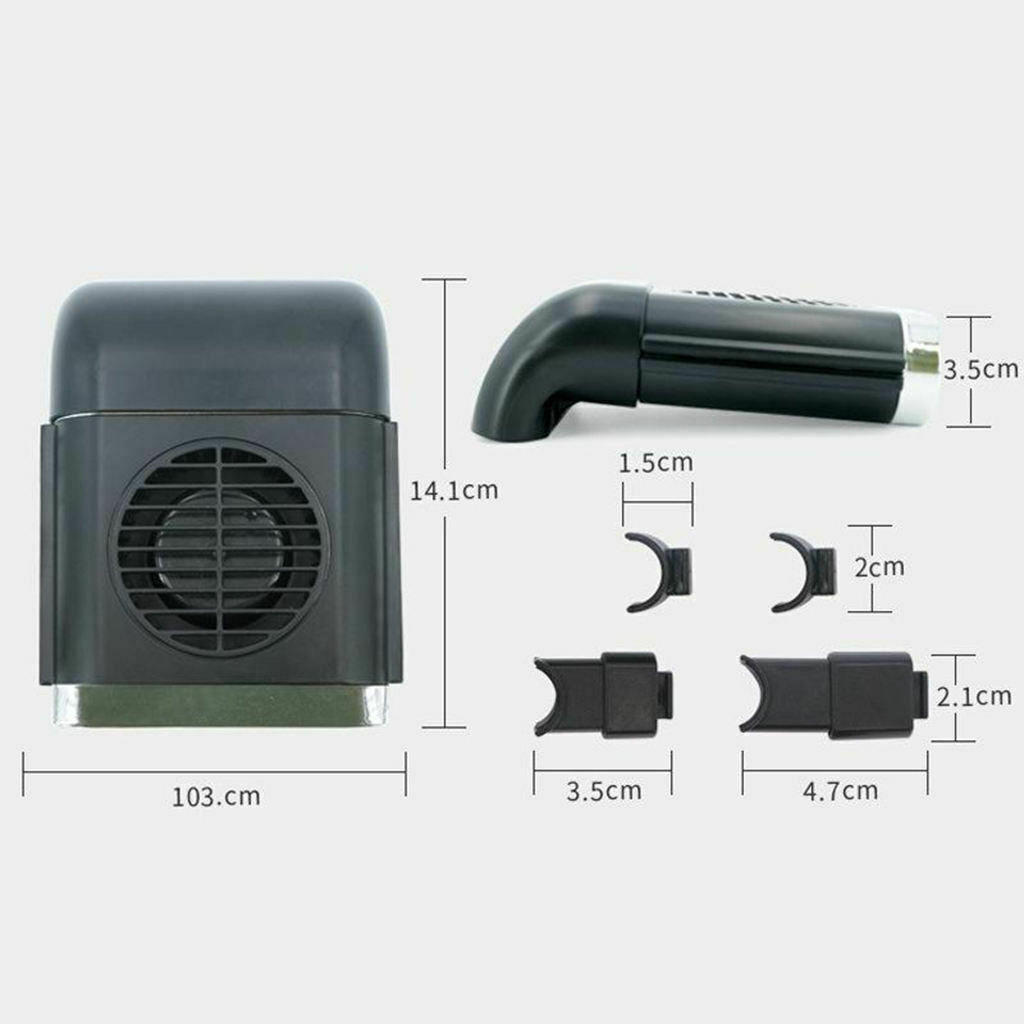 2X Car Back Silent Cooling Fan 3 Speeds ABS 5W 1A for SUV Car Vehicles Black