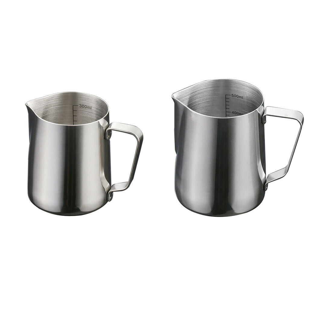 Coffee Pitcher Utensils Steel Jug Decoration Kitchen Accessories 350ml + 600ml