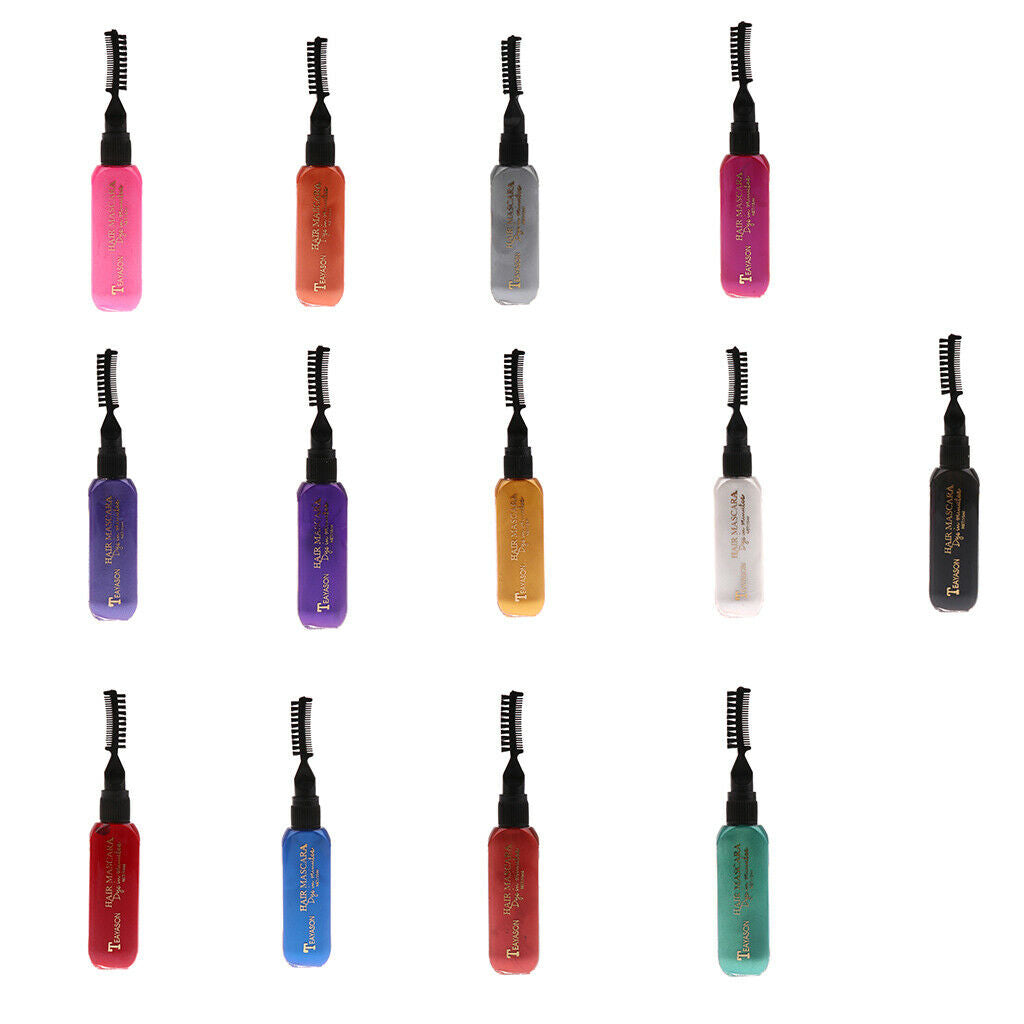 13 Color Disposable Hair Color Chalk Dye Tint Highlights Streaks Mascara