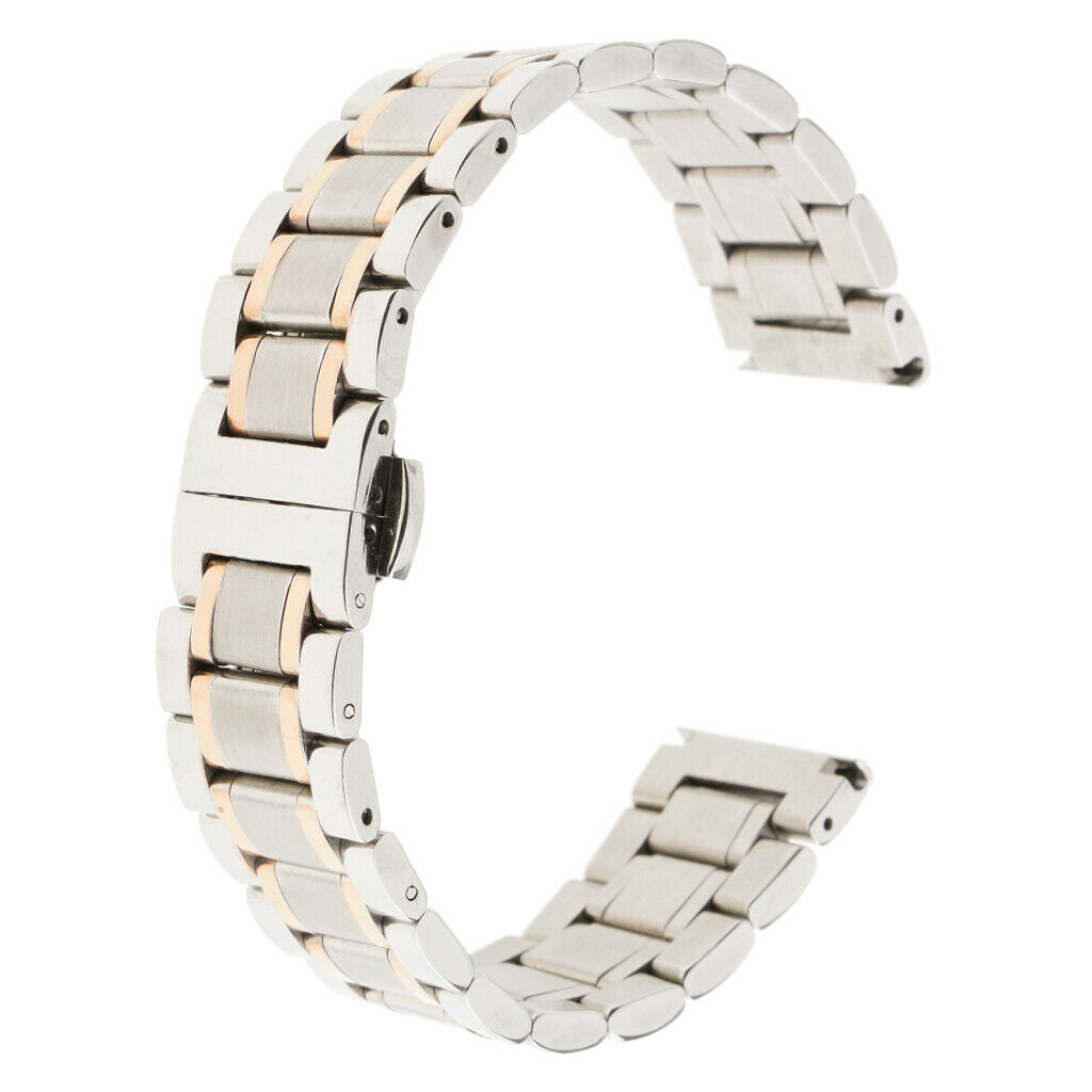 Butterfly Deployment Clasp Stainless Steel Watch Band Strap Bracelet  20mm