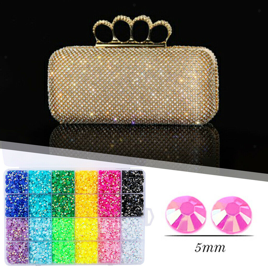 19200pcs Rhinestones Gems Set 12 Colors for Craft Nail Art Decoration 5mm