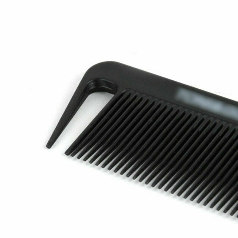 8.66"/22cm Fine-tooth Metal Pin Hairdressing Hair Style Rat Tail Comb Black Tool