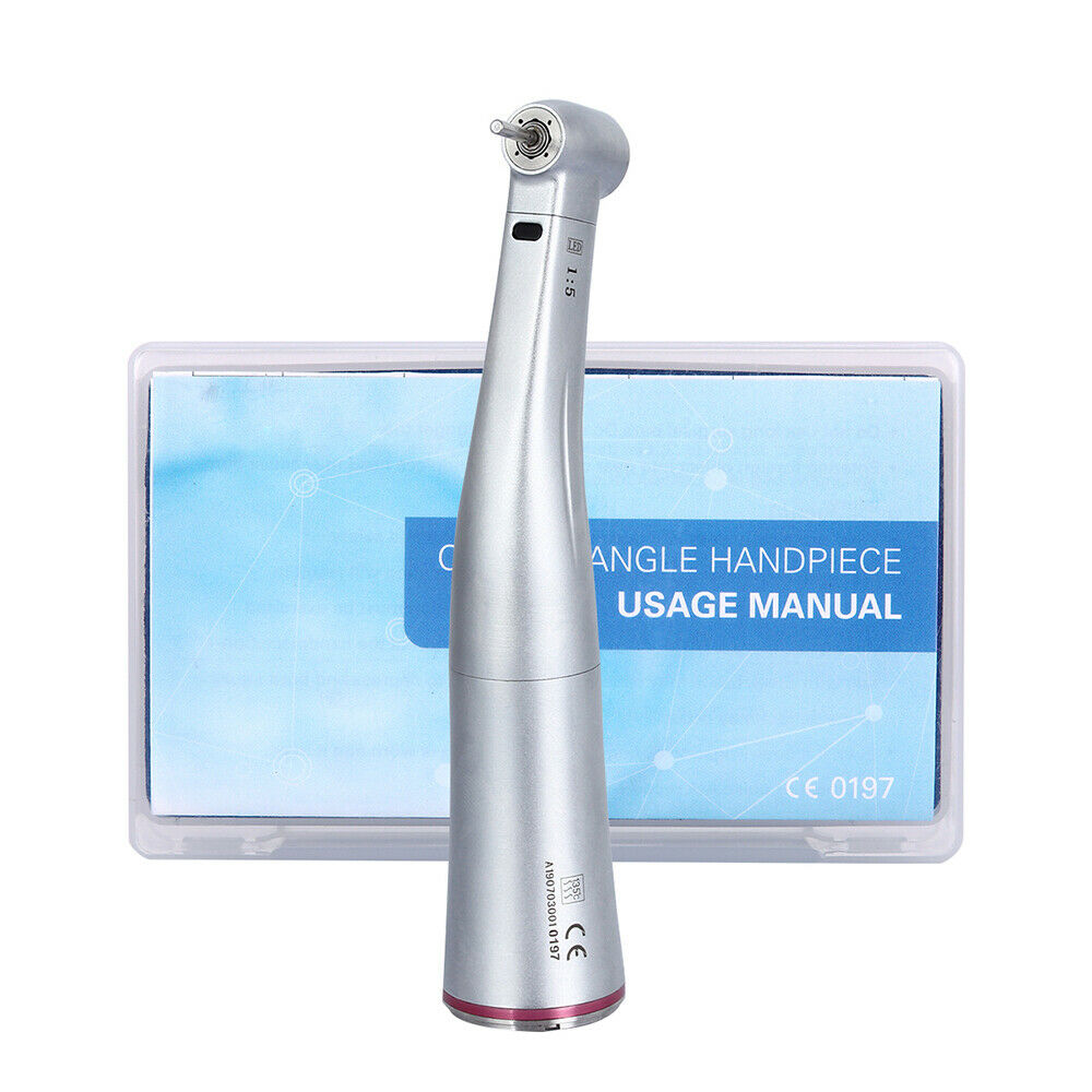 3X Dental 1:5 Increasing Fiber Optic LED Contra Angle Handpiece Push Button