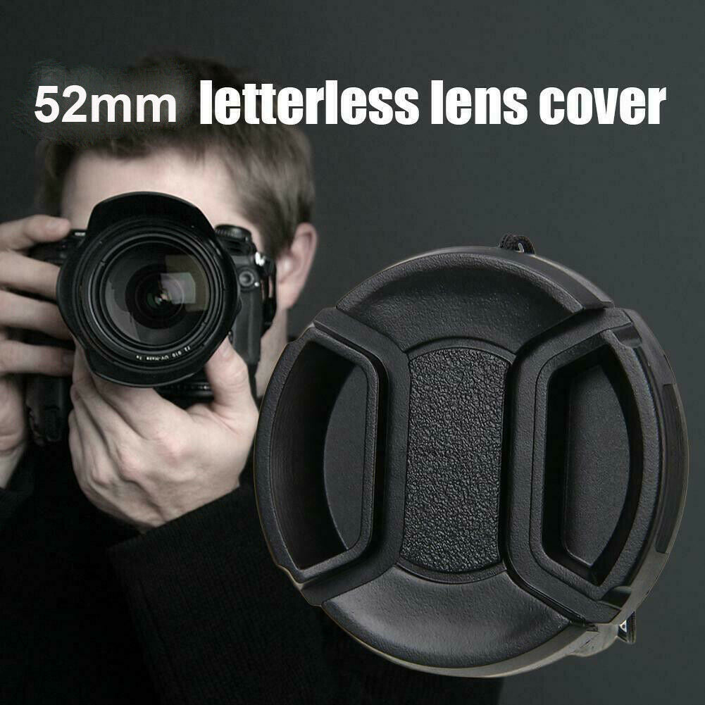 52mm Lens Cover center pinch snap on Front Cover string for Canon Nikon Sony USA