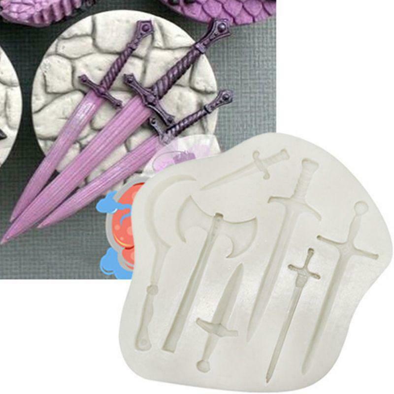 Weapons Sword Silicone Mold Fondant Chocolate Cake Decorating Mould Baking Tool