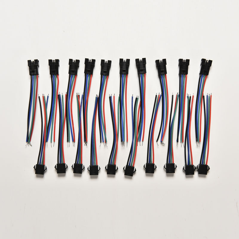 20pcs Male&Female 4 Pin Connector with wire for 5050/3528 RGB Led Driver/StripDD