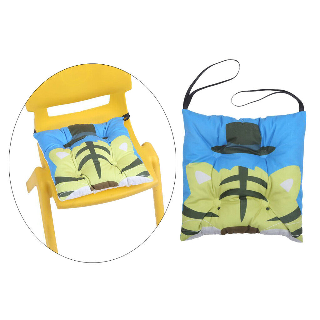 Velvet Square Dining Chair Pad Seat Cushion Pads with Strap for Kids 40x40cm