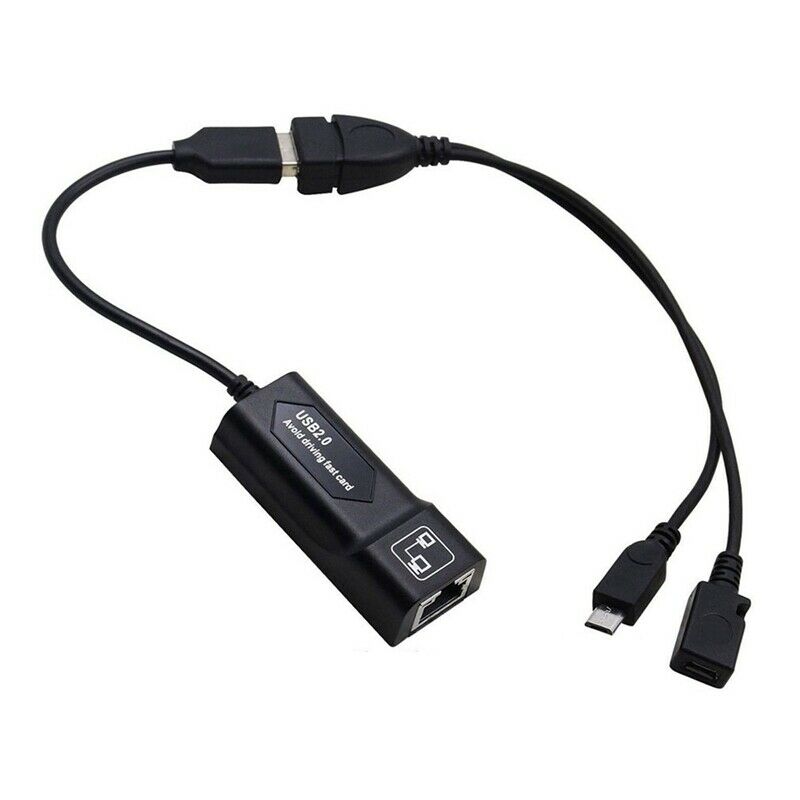 USB 2.0 to RJ45 Adapter/ 2 x Mirco-USB Cable LAN Ethernet Adapter for Amazon FY7